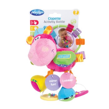 Playgro Spiel- und Beißring Pferd Klipp Klapp mit Rassel pink