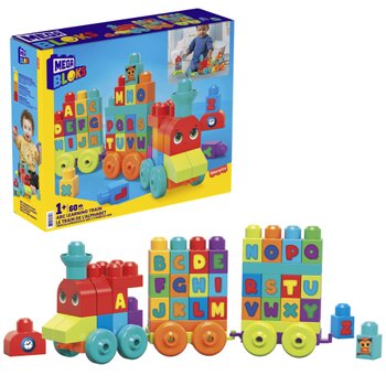 MEGA Bloks Building Blocks ABC Learning Train 60 Piece Set