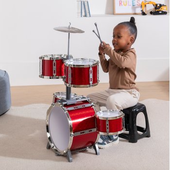 Rockstar Junior Drum Kit Red 7 Piece Set