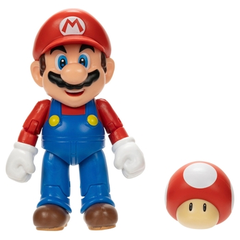 Nintendo Super Mario Figure Mario with Power Up Mushroom 10cm
