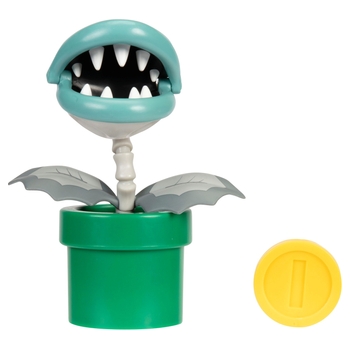 Super Mario - Figurine Plante Piranh'os avec Pièce 10 cm