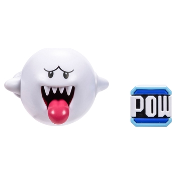 Super Mario - Figurine Boo avec Bloc POW 10 cm
