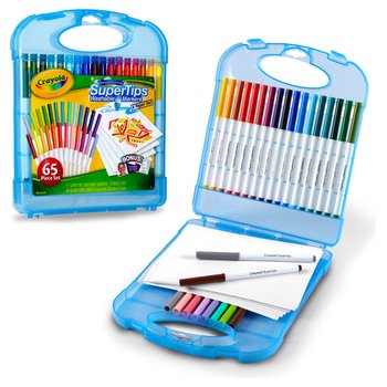 Crayola Markers Super Tips Washable Create & Colour Case with Stickers