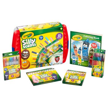 Crayola Silly Scents Tub with Colouring Pages 50 Piece Set