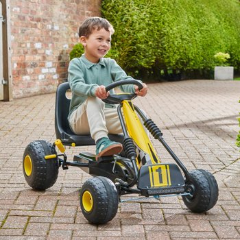 Go Racing Go Kart Black and Yellow