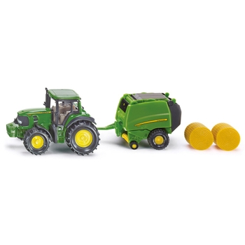 SIKU Super 1665 John Deere Traktor mit Ballenpresse