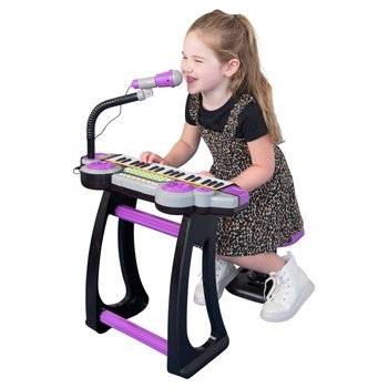 Sing Along Toy Piano Keyboard with Microphone and Stool