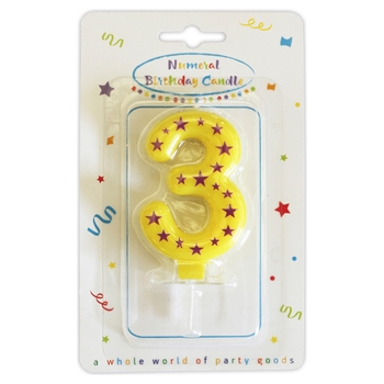 Verjaardagskaars cijfer 3