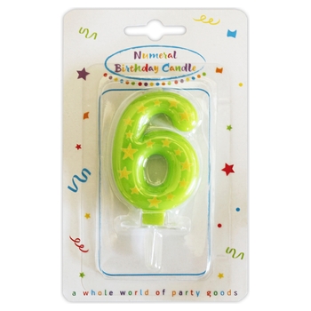 Verjaardagskaars cijfer 6