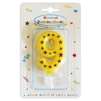 Verjaardagskaars cijfer 9