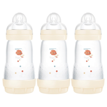 MAM Easy Start Self-Sterilising Anti-Colic 260ml Baby Bottles 3 Pack Assortment