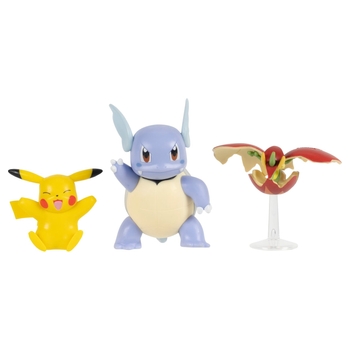 Pokémon Battle Figures 3 Pack Pikachu, Flapple and Wartortle