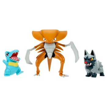 Pokémon Battle Figures 3 Pack Poochyena, Totodile & Kabutops