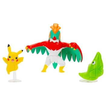 Pokémon Battle Figures 3 Pack Metapod, Pikachu & Hawlucha