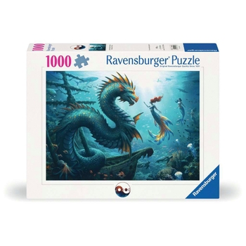 Ravensburger Puzzle Verzauberte Tiefen: Drache, Meerjungfau 1000 Teile