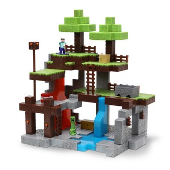 Minecraft Diecast Nano Figures Scene Overworld