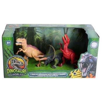 Dinosaurs World Dinosaurier Figuren mit Licht & Sound 3er Set