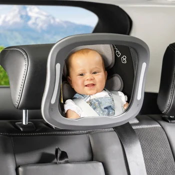 STORKISLAND Premium Baby-Rücksitzspiegel für Kindersitz und Babyschale, Kinder  Autospiegel geeignet für allerlei Kopfstützen, kristallklare Spiegelfläche  und 360° Schwenkbar : : Baby