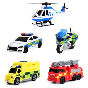 Super Wheelz Spielzeugautos Rettungsteam mit Licht und Sound 5er Set