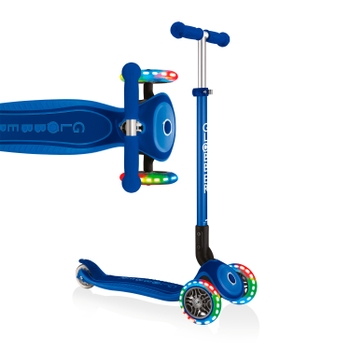 Globber Tri-Scooter PRIMO PLUS LIGHTS Kinderroller mit LED Rädern blau