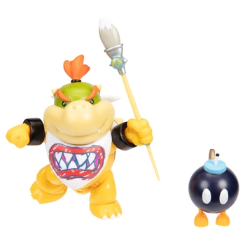 Nintendo Super Mario Figur Bowser Jr. 16 cm mit Pinsel und Bob-omb