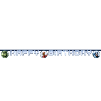Marvel Avengers Happy Birthday Banner mit Hulk Iron Man und Captain America