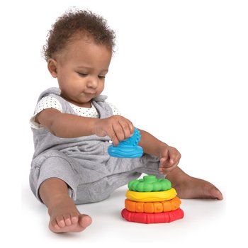Baby Einstein Motorikspielzeug Stack & Teethe 2-in-1 Stapelspiel mit Beißringen