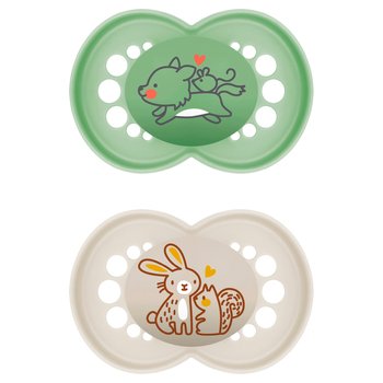 MAM Schnuller 6-16 Silikon Gr. 2 Original matt 2er Set sortiert