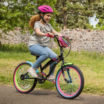 20 Zoll Kinderfahrrad Milan Neon schwarz/bunt