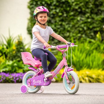 12 Zoll Kinderfahrrad Suzy mit Stützrädern rosa