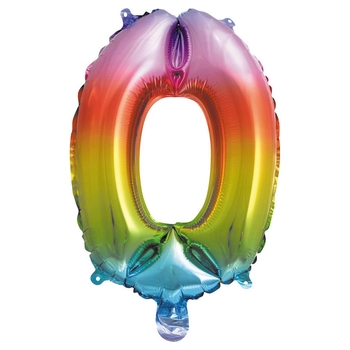 Ballon Hélium Arc-en-Ciel en forme de 0