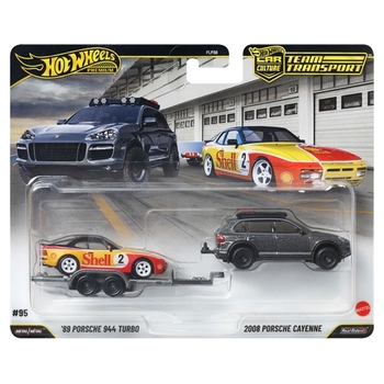 Hot Wheels Premium Team Transport '89 Porsche 944 Turbo & 2008 Porsche Cayenne 2 Pack