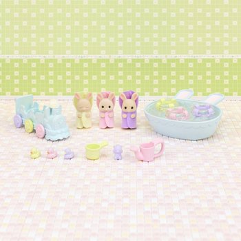 Sylvanian Families Figuren 5707 Melkkonijn Drieling met Badtijd Accessoires