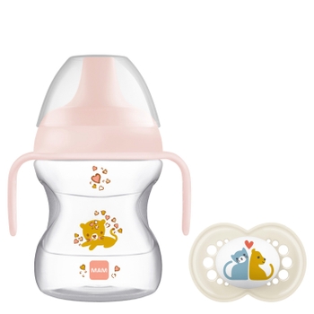 MAM Dummy and 190ml Sippy Cup 6 Months+ Pink