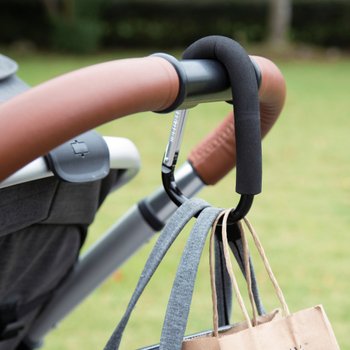 Organisateur De Poussette Bebamour - Sac De Rangement Avec Pochette Détachable Et 2 Crochets - Noir