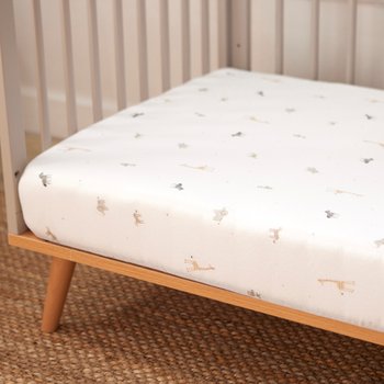 Baby Elegance Cot Jersey Cotton Fitted Sheets Safari 120 x 60cm 2 Pack