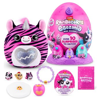 Rainbocorns - Eggzania Mini Oeuf Surprise Peluche Zèbre Rose