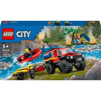 LEGO City 60412 Feuerwehrgeländewagen mit Rettungsboot