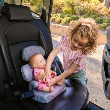 Ivy & Lily Baby Doll Car Seat Pink & Grey