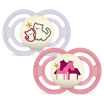 MAM Schnuller 6-16 Silikon Gr. 2 Perfect Night 2er Set Leuchtschnuller sortiert