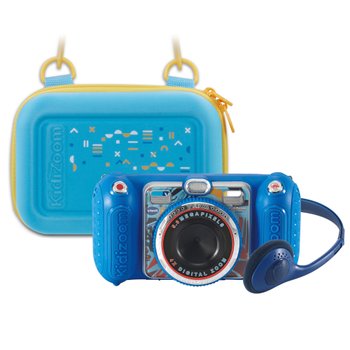 VTech KidiZoom Duo Pro Digitalkamera für Kinder mit Tasche blau