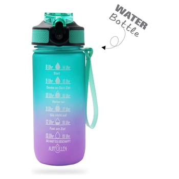 Trinkflasche mit Markierungen 500 ml mint/lila