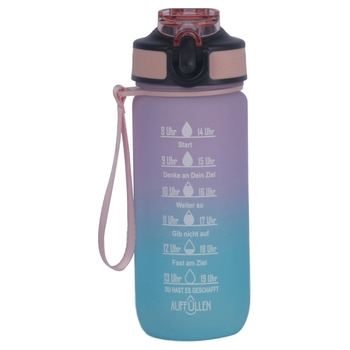 Trinkflasche mit Markierungen 500 ml rosa/türkis