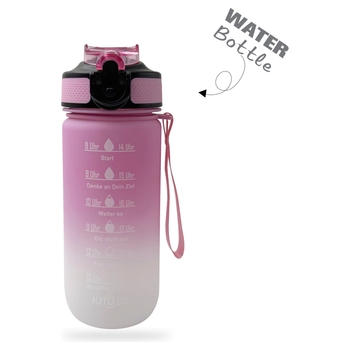 Trinkflasche mit Markierungen 500 ml rosa/weiß