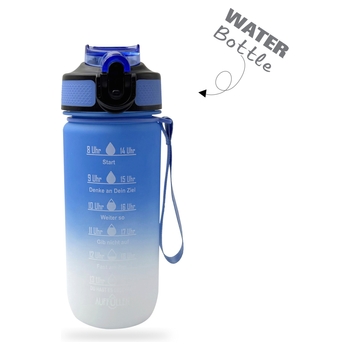 Trinkflasche mit Markierungen 500 ml blau/weiß