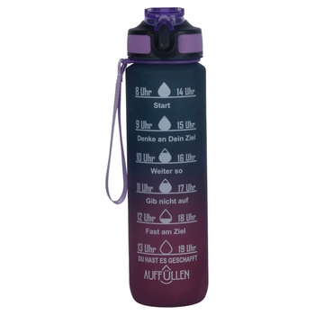 Trinkflasche mit Markierungen 1.000 ml blau/lila