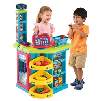 Kitchen Corner Grocery Store Playset with Accessories 64 Pieces