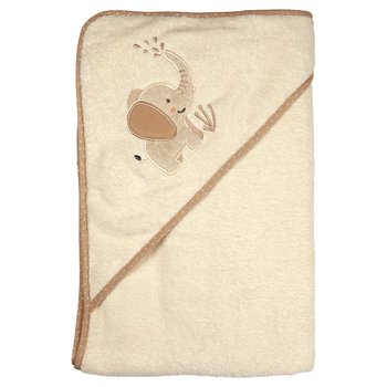 Lilly & Fynn XL-Kapuzenbadetuch Elefant 100 x 100 cm creme