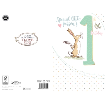 Rabbit and Bird 1st Birthday Card