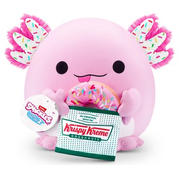 Snackles Knuffeldier Abbie de Axolotl met een Krispy Kreme Donut Serie 2 40 cm